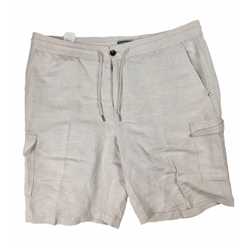 Cubavera Beige Drawstring Cargo Shorts Men's Size Large
